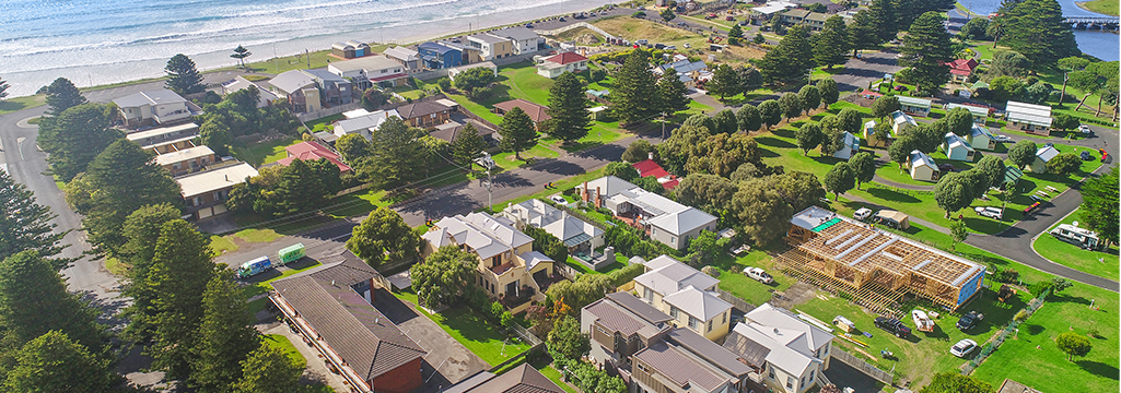 view over Eastern Beach Holiday Units, Port Fairy